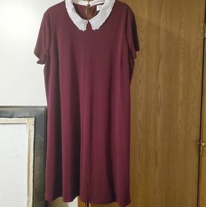 Burgundy collared dress
